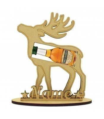 6mm Three Barrell's  Brandy Miniature Christmas Holder on a Stand - Reindeer - Stand Options